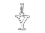 Sterling Silver Polished Block Initial -Y- Pendant