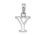 Sterling Silver Polished Block Initial -Y- Pendant