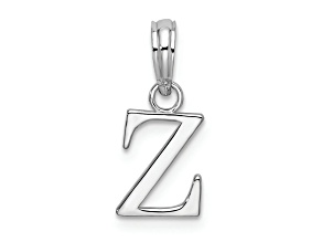 Sterling Silver Polished Block Initial -Z- Pendant
