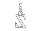 Sterling Silver Polished Block Initial -Z- Pendant