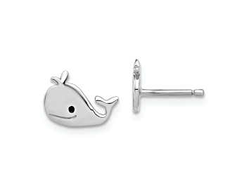 Picture of Sterling Silver Enamel Whale Children's Post Earrings