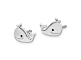 Sterling Silver Enamel Whale Children's Post Earrings