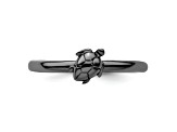 Sterling Silver Stackable Expressions Black-plated Turtle Ring