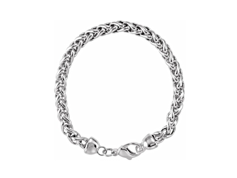 Sterling Silver Solid Wheat 8 Inch Bracelet