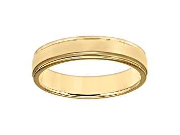 10k Yellow Gold 4mm Chevron Diamond Cut Band Ring