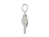 Sterling Silver Textured Heart with Key Charm