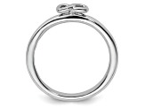 Sterling Silver Stackable Expressions Rhodium Infinity Symbol Ring