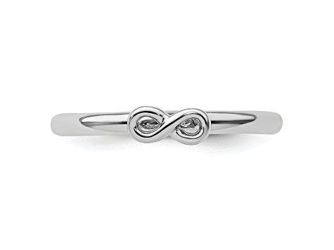 Sterling Silver Stackable Expressions Rhodium Infinity Symbol Ring