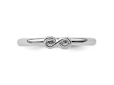 Sterling Silver Stackable Expressions Rhodium Infinity Symbol Ring