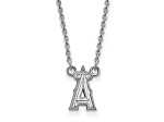 Rhodium Over Sterling Silver MLB LogoArt Los Angeles Angels Small Pendant Necklace