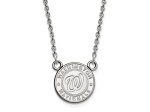 Rhodium Over Sterling Silver MLB LogoArt Washington Nationals Pendant Necklace