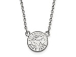 Rhodium Over Sterling Silver MLB LogoArt Toronto Blue Jays Pendant Necklace