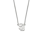 Rhodium Over Sterling Silver MLB LogoArt San Diego Padres S-D Pendant Necklace