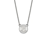 Rhodium Over Sterling Silver MLB LogoArt Oakland Athletics Pendant Necklace