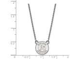 Rhodium Over Sterling Silver MLB LogoArt Oakland Athletics Pendant Necklace