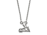 Rhodium Over Sterling Silver MLB LogoArt St. Louis Cardinals Pendant Necklace