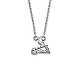 Rhodium Over Sterling Silver MLB LogoArt St. Louis Cardinals Pendant Necklace