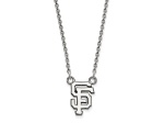 Rhodium Over Sterling Silver MLB LogoArt San Francisco Giants Pendant Necklace