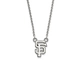 Rhodium Over Sterling Silver MLB LogoArt San Francisco Giants Pendant Necklace