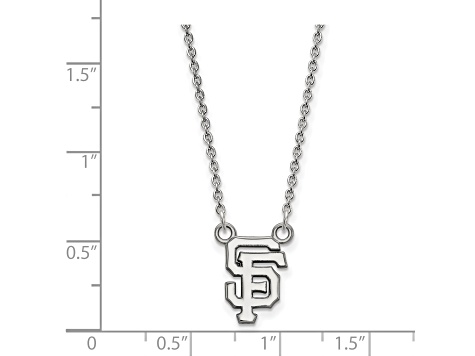 Rhodium Over Sterling Silver MLB LogoArt San Francisco Giants Pendant Necklace