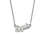Rhodium Over Sterling Silver MLB LogoArt Kansas City Royals Pendant Necklace