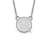 Rhodium Over Sterling Silver MLB LogoArt Minnesota Twins Pendant Necklace