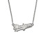 Rhodium Over Sterling Silver MLB LogoArt Los Angeles Dodgers Pendant Necklace
