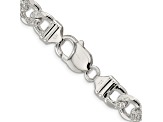 Sterling Silver 9.5mm Pavé Flat Figaro Chain