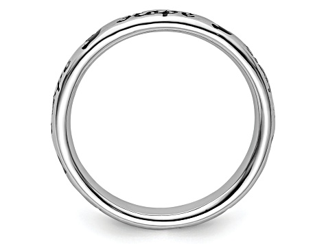 Sterling Silver Stackable Expressions Expressions Black Enamel Hope Ring