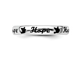 Sterling Silver Stackable Expressions Expressions Black Enamel Hope Ring