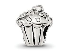 Sterling Silver Cupcake Bead