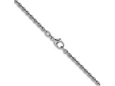 Rhodium Over Sterling Silver 3.1mm Rolo 16 Inch Chain