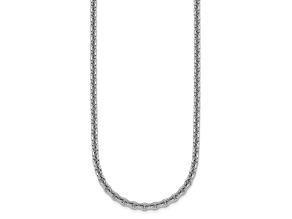 Rhodium Over Sterling Silver 3.1mm Rolo 18 Inch Chain