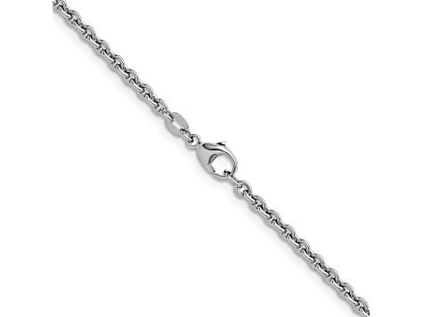 Rhodium Over Sterling Silver 3.1mm Rolo 30 Inch Chain