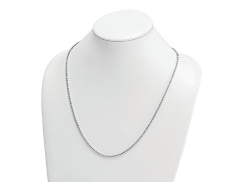 Rhodium Over Sterling Silver 3.1mm Rolo 30 Inch Chain