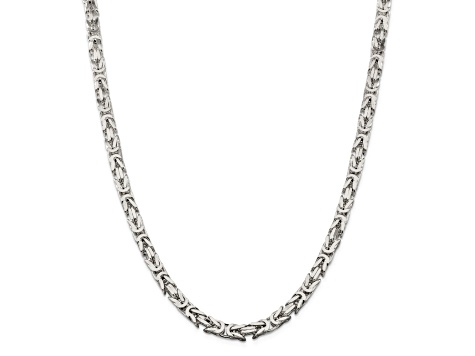 Sterling Silver 6mm Byzantine Chain