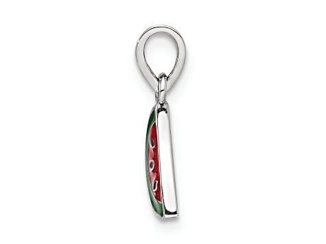 Jtv Watermelon Rings Rhodium Over Sterling Silver Enameled Watermelon Children's Pendant ...