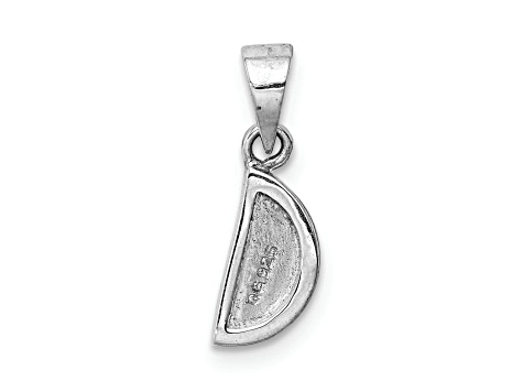 Rhodium Over Sterling Silver Enameled Watermelon Children's Pendant