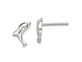 Sterling Silver Polished Dolphin Post Earrings