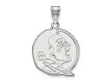 Rhodium Over Sterling Silver LogoArt Florida State University Large Pendant