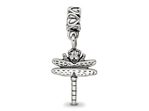Sterling Silver Dragonfly Dangle Bead