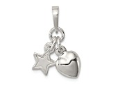 Sterling Silver Heart and Star Pendant