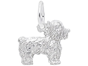 Silver Bichon Frise Charm