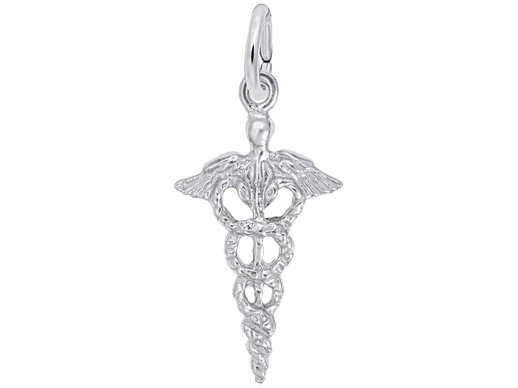 Silver Caduceus Charm