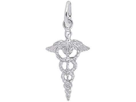 Silver Caduceus Charm