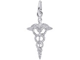 Silver Caduceus Charm