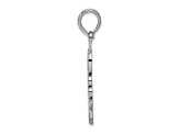 Rhodium Over Sterling Silver Polished Vertical OBX Pendant