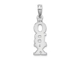 Rhodium Over Sterling Silver Polished Vertical OBX Pendant