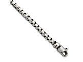 Sterling Silver Antiqued and Satin 4.0mm Box 8 Inch Chain