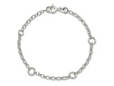 Sterling Silver Polished Fancy Rolo Chain Children's Bracelet